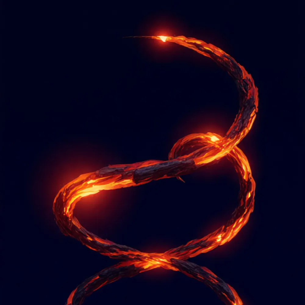 Abstract illustration of a glowing orange loop representing the reward cycle shared by social media and porn